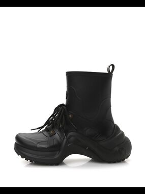 Louis Vuitton Black High-Top Chunky Rubber Boot